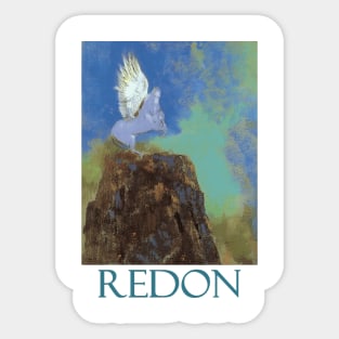 White Pegasus by Odilon Redon Sticker